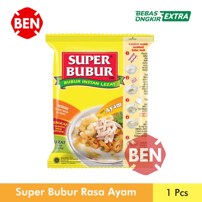 

[Big Sale] Super Bubur AYAM Instan Beras Asli Chicken Porridge Instant Besar Dus - AYAM
