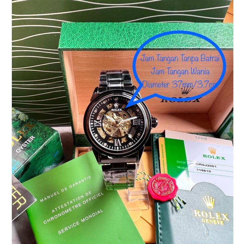 【COD】 Jam rolex automatic / Jam tangan wanita full set bok Ori