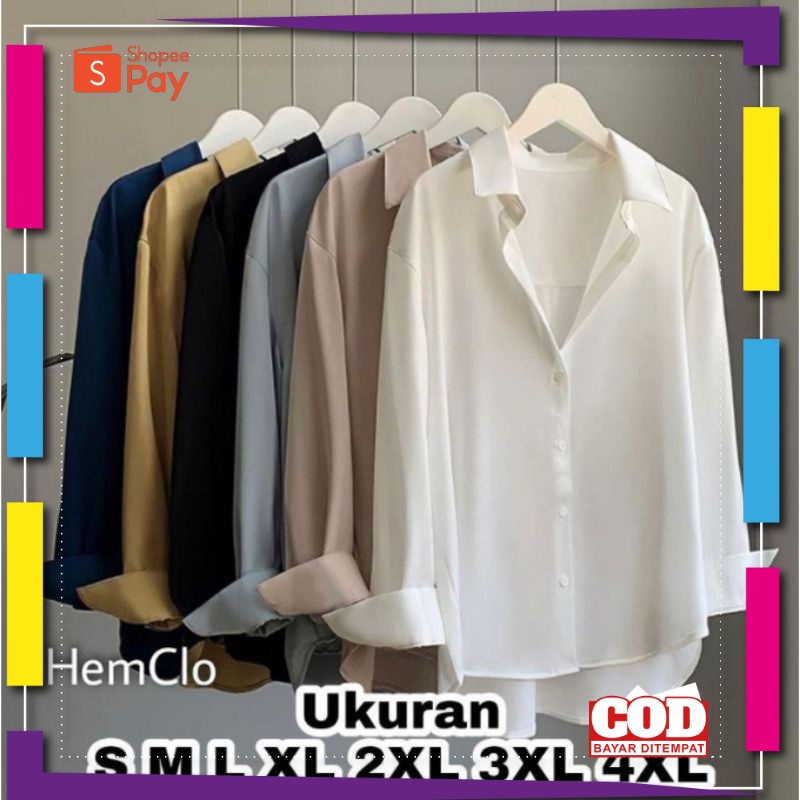 PREMIUM KOREAN STYLE / HemClo Kemeja Basic Ukuran S M L XL XXL XXXL XXXXL | Kemeja Basic Jumbo | Kem