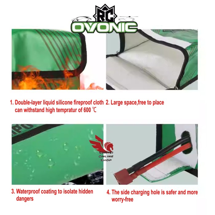 Ovonic Lipo Safe bag-Lipo Guard Ovonic Fireproof Explosionproof Bag