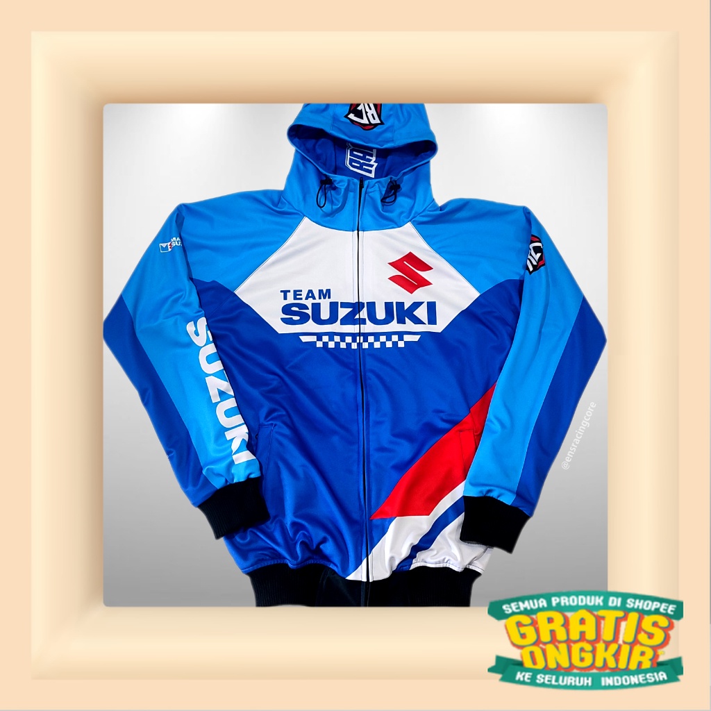 JAKET HOODIE MOTOR JAKET BOMBER SUZUKI JAKET MOTOR TEAM SUZUKI TS STARIA FU GSX/ Black tosca 2 3 war