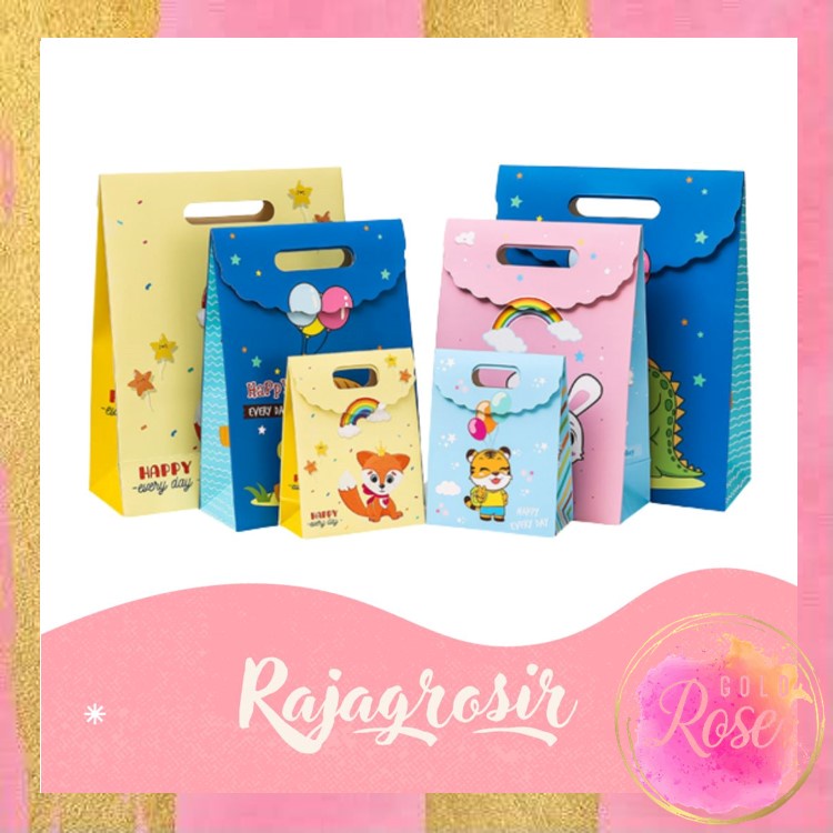 

ℛ - 6041 Goodie Bag Karakter Animal / Tas Ulang Tahun Lucu / Tas Bingkisan Ulang Tahun / Paper Bag Bingkisan / Goodie Bag Lucu