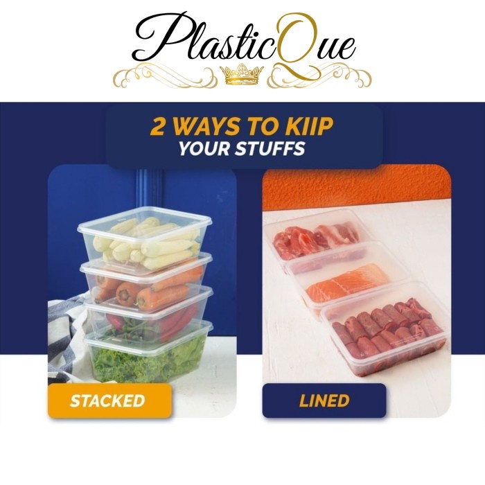 KOTAK MAKAN PLASTIK 300ML THINWALL THIN WALL RECTANGLE LUNCH BOX DM