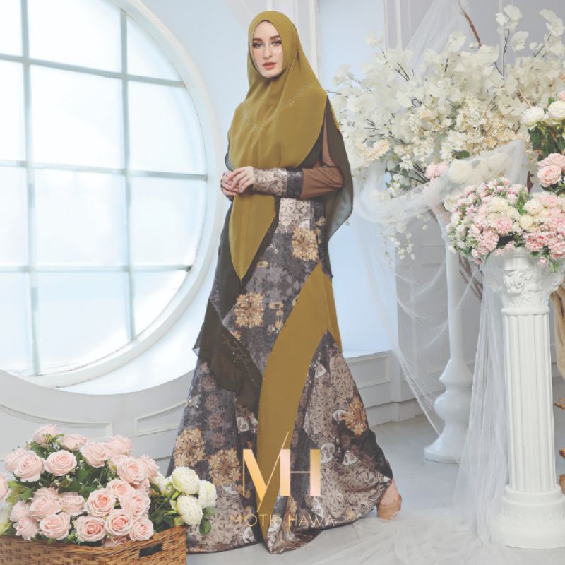 Gamis Syar'i MH - set rayyana series orignal by Motif hawa / gamis pesta premium / original muslim f