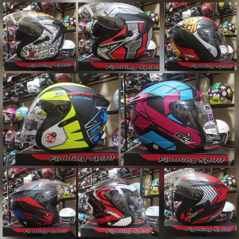HELM G2 OPTIMAXX MOTIF HELM  DOUBLE VISOR 2 KACA HELM ORIGINAL Half Face