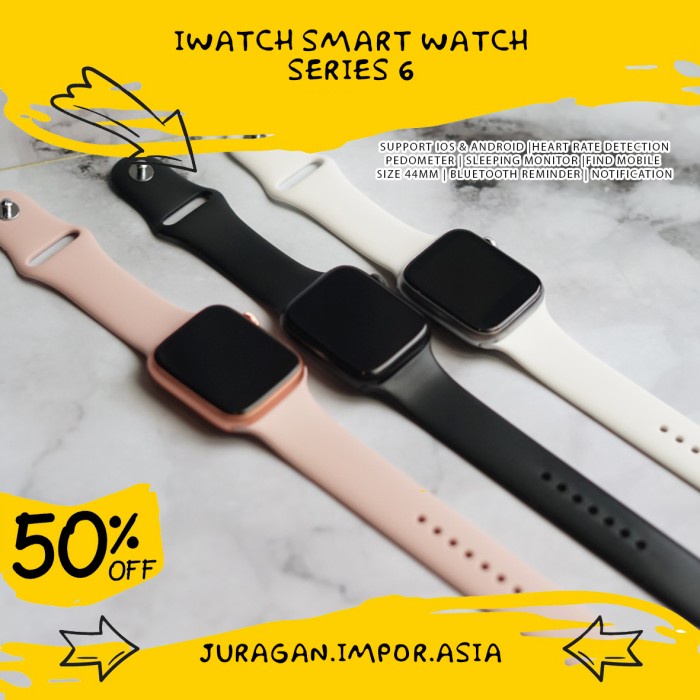 iWatch Smart Watch Series 5 UPDATE  - Merah Muda, 7 Lite