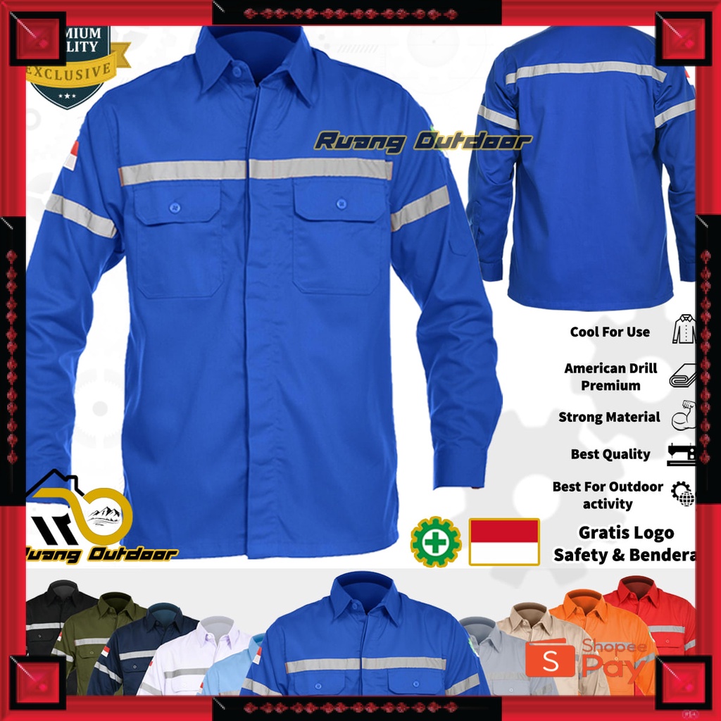 12.12 SERAGAM SALE / KEMEJA ATASAN WEARPACK BAJU SAFETY K3 OUTDOOR PREMIUM LENGAN PANJANG - Seragam 