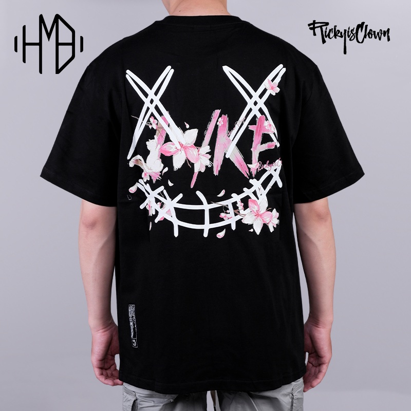 Ricky Is Clown Sakura Joker Single Line Tee Black rickyisclown