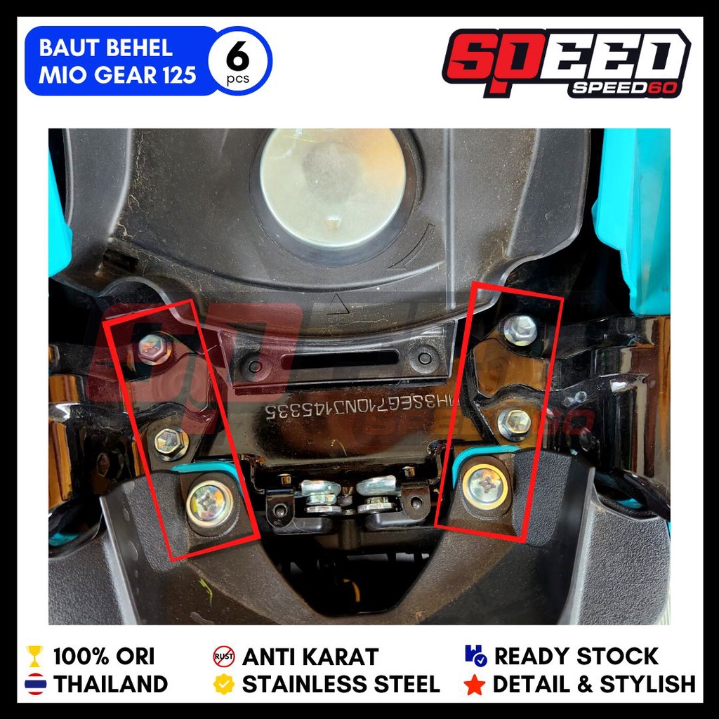 Baut Behel Jok Yamaha Mio Gear 125 Baut Probolt Thailand Stainless King Nut