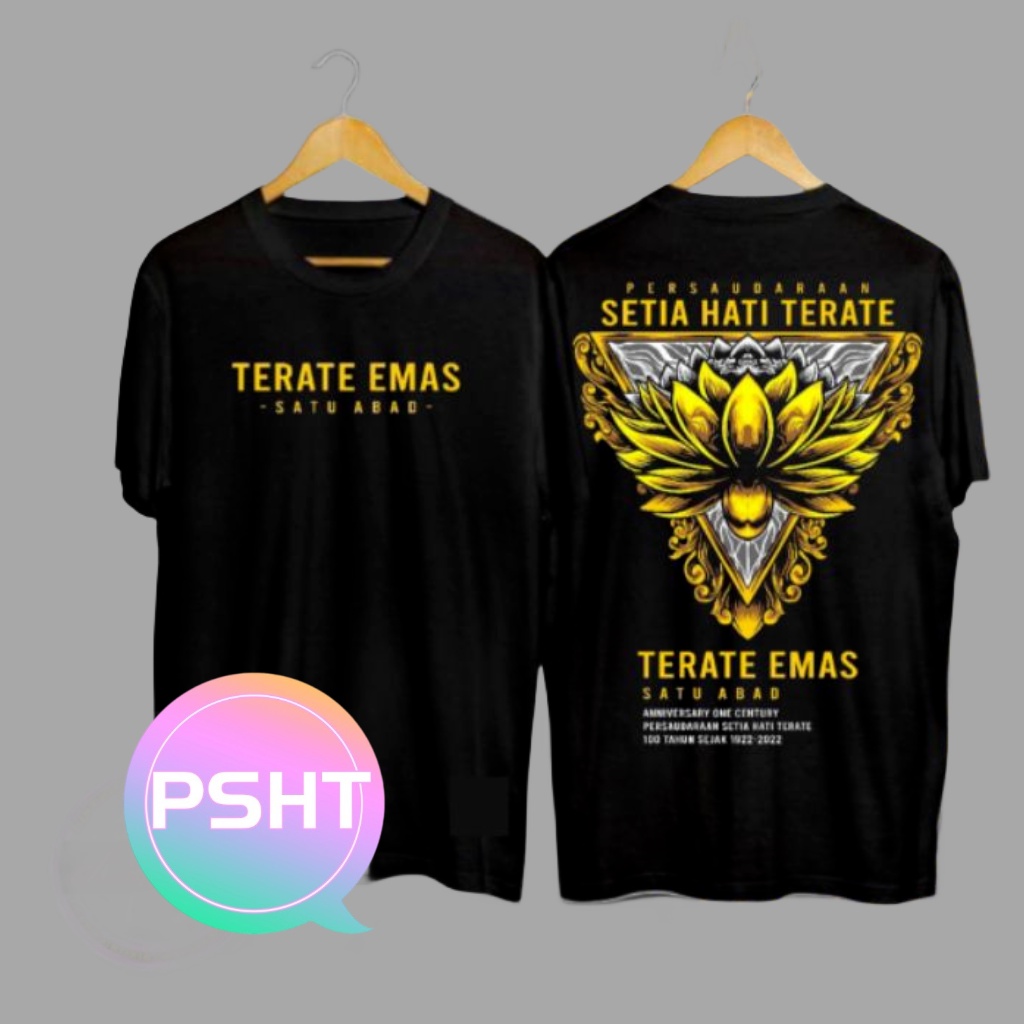 【cod】 PSHT KAOS PSHT TERATE EMAS SATU ABAD NEW DESIGN/KAOS KEREN/BISA COD (KODE A1) nisex hitam dan 
