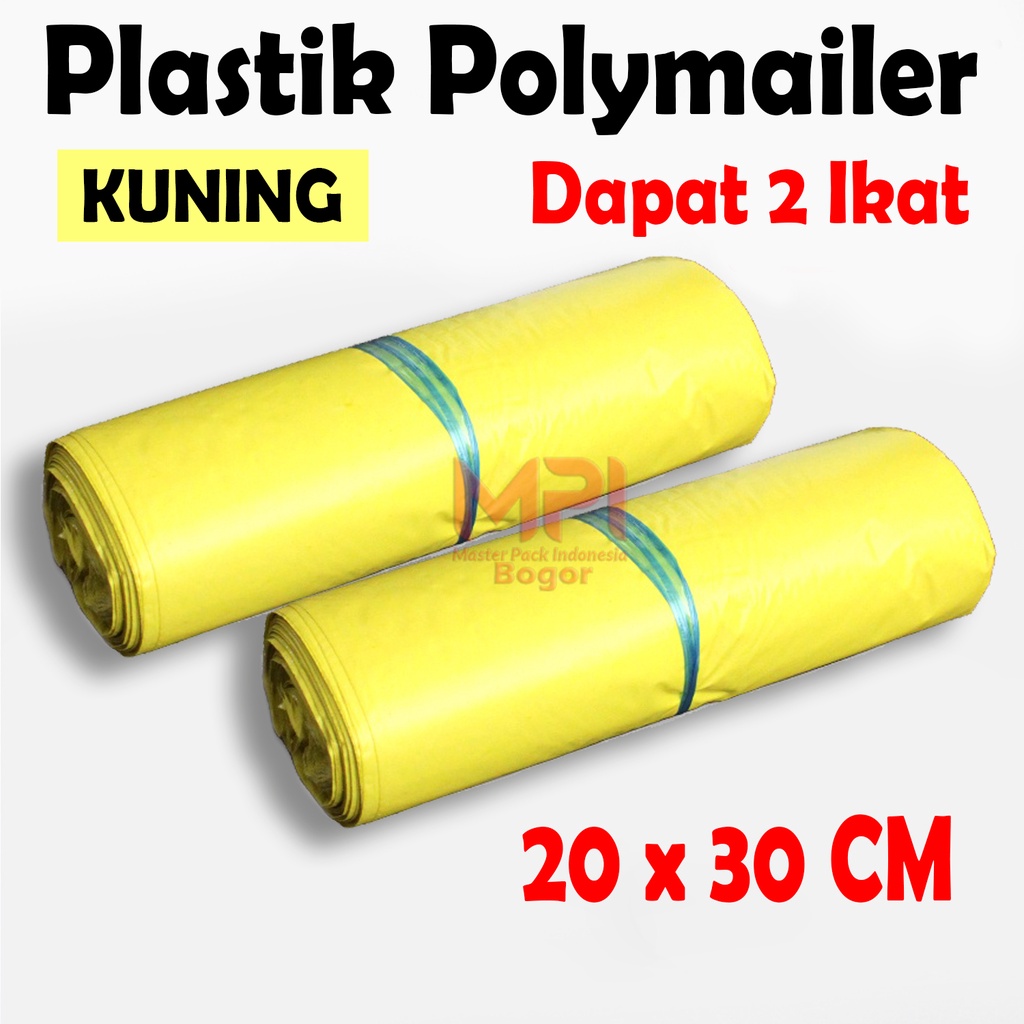 

2 IKAT - Plastik Polymailer Kuning 20 x 30 cm / Plastik Polimer / Plastik packaging Kantong Amplop - Master Pack Indonesia