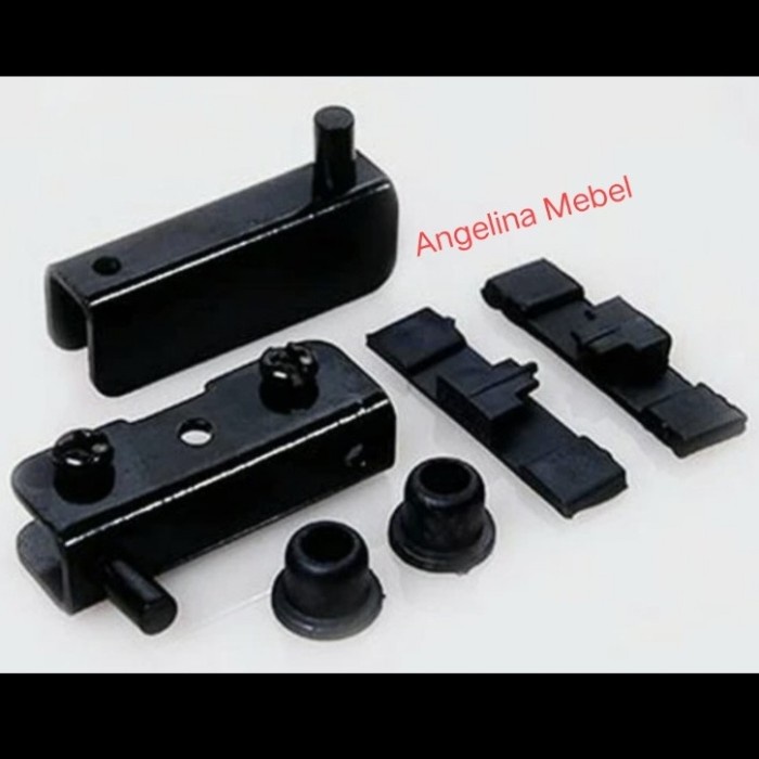 Engsel pintu kaca jepit 5 mm / Engsel pivot pintu kaca hitam