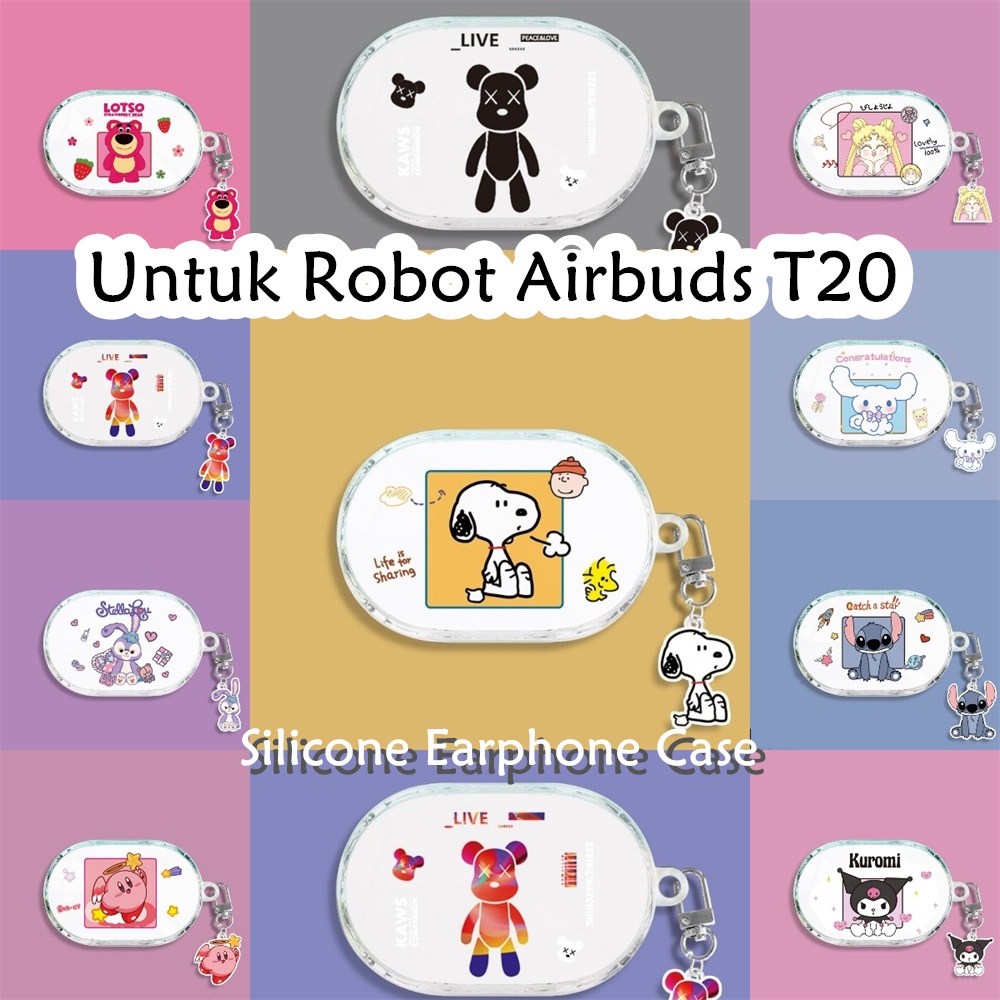 【variety】Untuk Robot Airbuds T20 Case Kartun Snoopy transparan Soft Silicone Earphone Case Cover