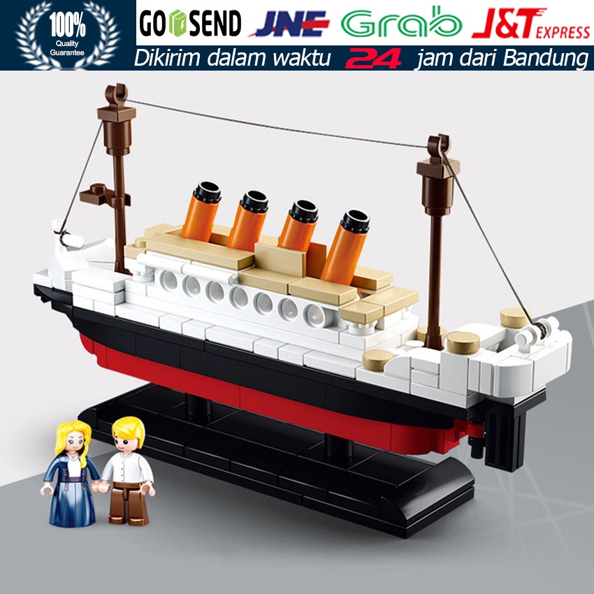 Kapal Titanic 3D Puzzle Block Brick DIY Mainan / Bricks Kapal Titanic Perahu