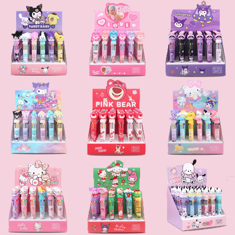 

PULPEN TEKAN 10 WARNA KARAKTER SANRIO / PULPEN TEKAN MULTIWARNA SANRIO