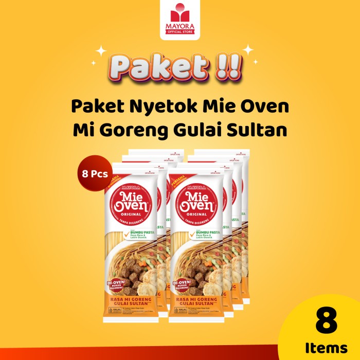 

BEST SELLER- Mie Oven Mi Instan Goreng Gulai Sultan 8 pcs