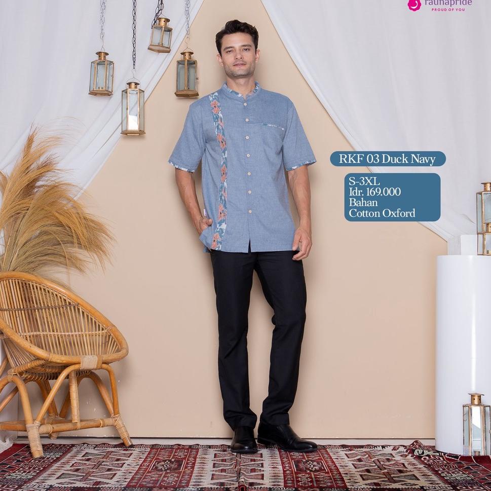 Bestseller ( Sarimbit Rauna 03 Blue ) Gamis Dewasa Rauna RGF 03 A Blue RKF 03 Duck Navy RRF 03 RGAF 