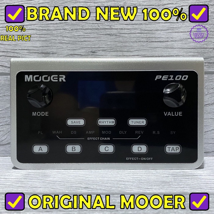 Ready Efek Gitar MOOER PE100 Multi Effects Processors Pedal Guitar PE-100