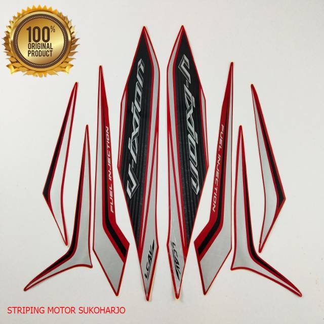 (ORI) striping yamaha vixion 150 ks nvl 2013 merah list body kualitas original