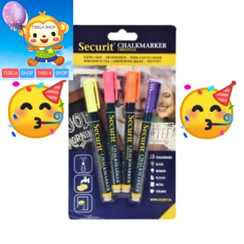 

Securit Chalkmarker spidol isi 4 pcs