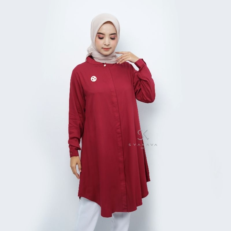 atasan tunik polos wanita terbaru katun twill rayon premium