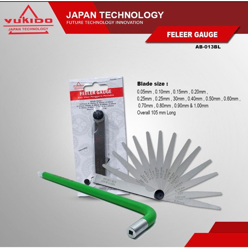 Kunci Stel Klep Motor 3 pcs Paket  FEELER GAUGE 13 BLADES