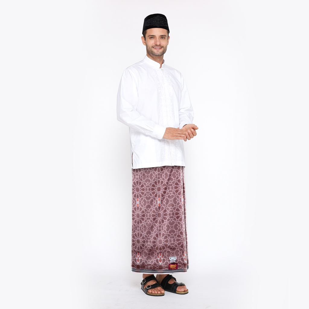 Sarung BHS Excellent Gold Motif Jacquard Songket Merah Maroon