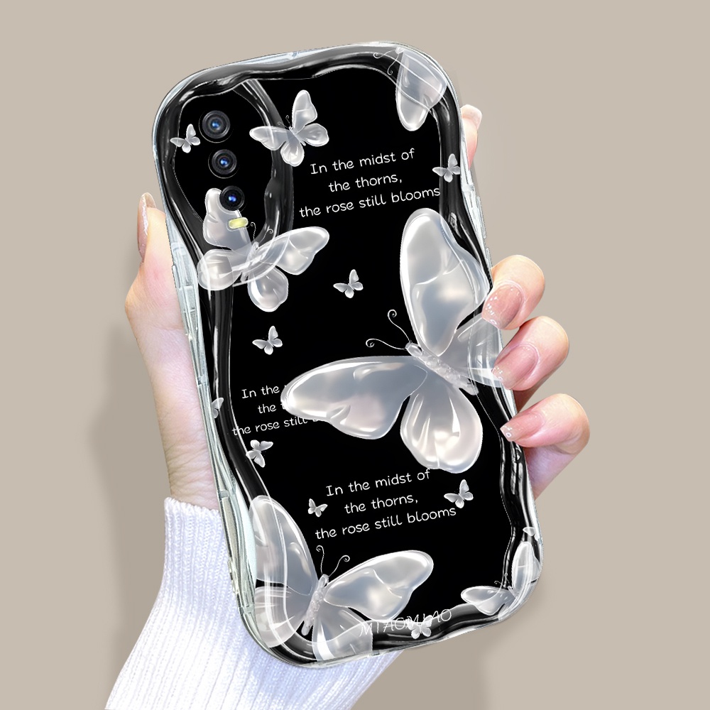 Casing Hp Untuk Vivo Y12A Y20SG Y20i Y20S Y12S Y20 2021 Phone Case Softcase Cute Pearl Butterfly Flo