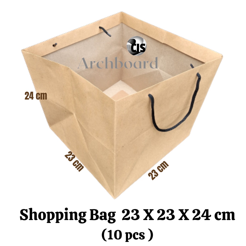 

Shopping Bag / Paper Bag Coklat Polos Size 23 x 23 x 24 (10 Pcs)