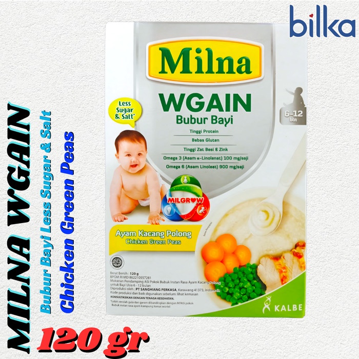 MILNA Wgain 6-12 Bulan Bubur Bayi Ayam Sayur 120gr