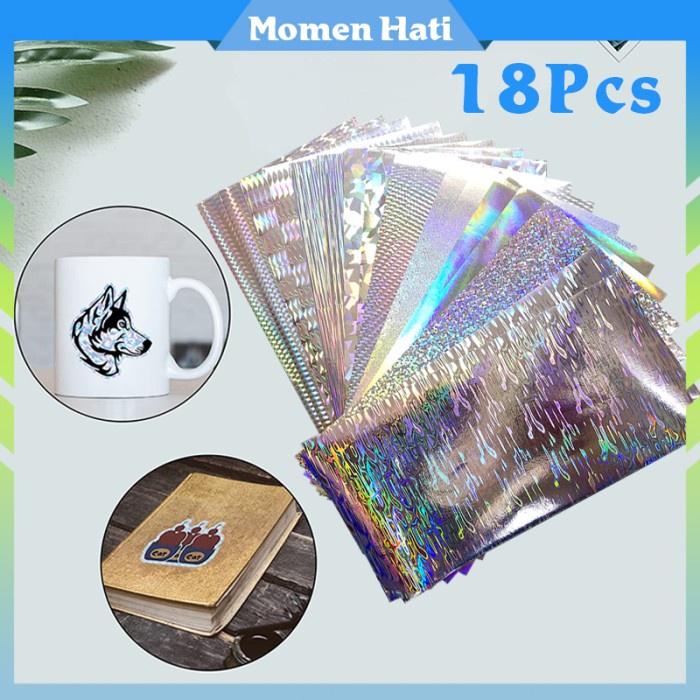 18Pcs Stiker Hologram Jig Umpan Metal Jig Untuk Alat Tangkap Ikan