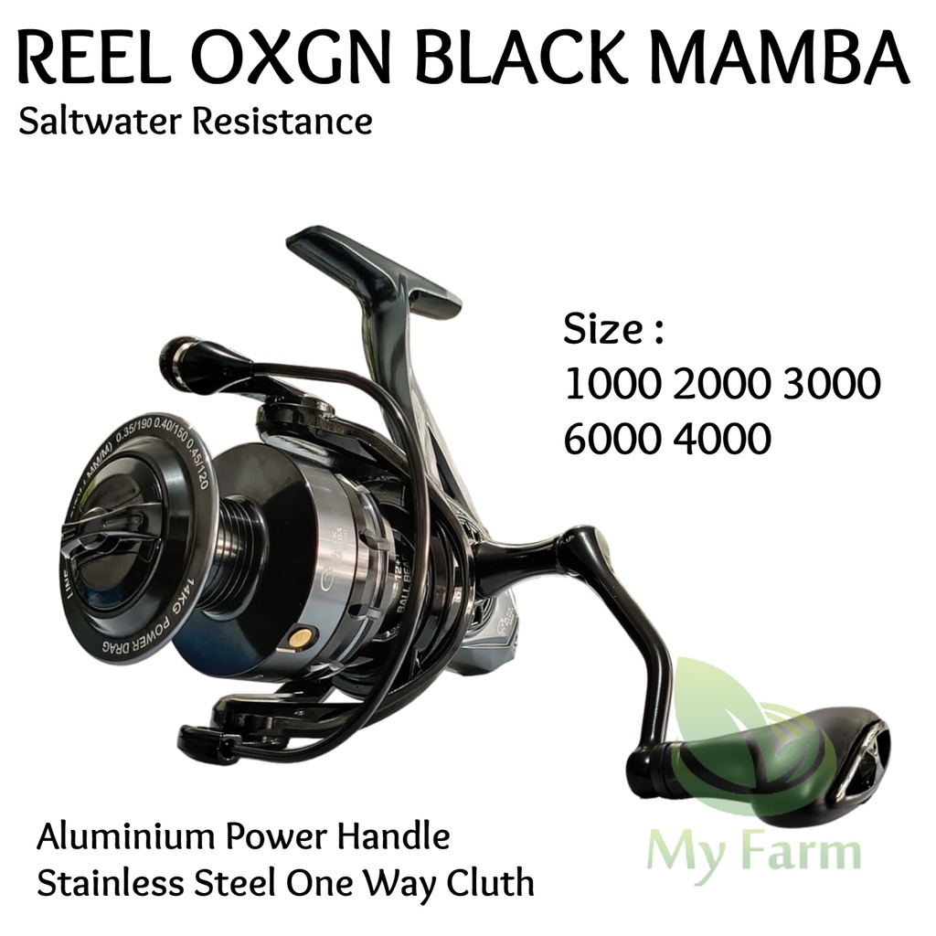 Reel Spinning Oxgn Black Mamba Saltwater Game 1000 2000 3000 4000 6000 Power Handle Aluminium Spool 
