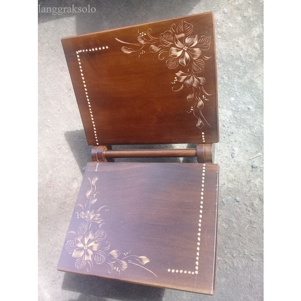 

termurah Rekal Al Quran Ukir Kayu Jati Ukir Motif Bunga