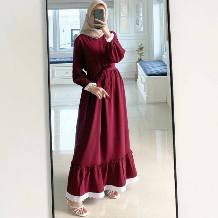 SH Model Baju Gamis Remaja  muslimah Kekinian - S