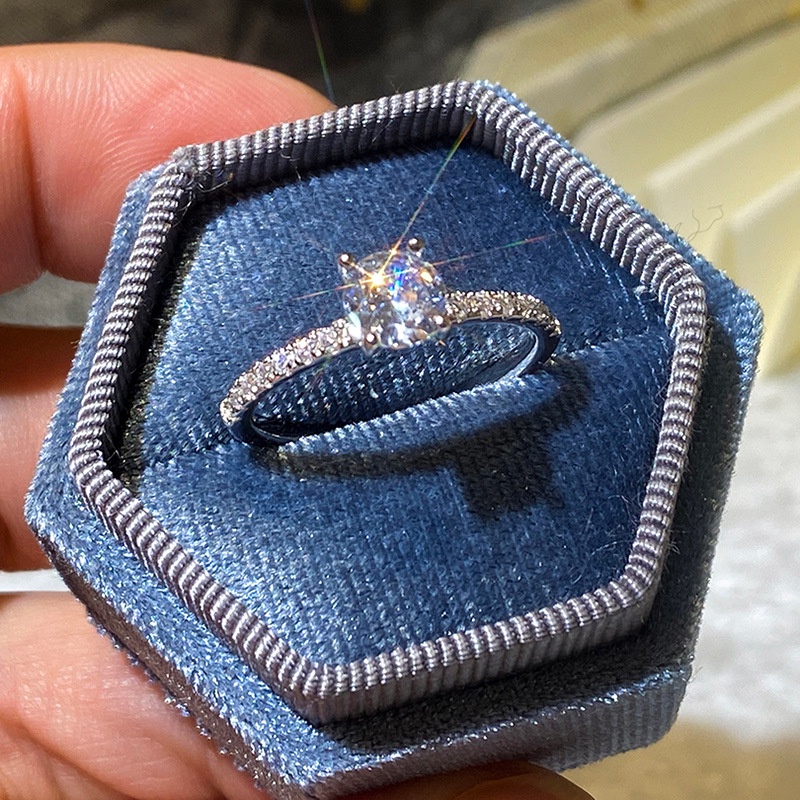 LEERE -Cincin Titanium Anti Karat Wanita Emas Perak 925 Berlian Perhiasan