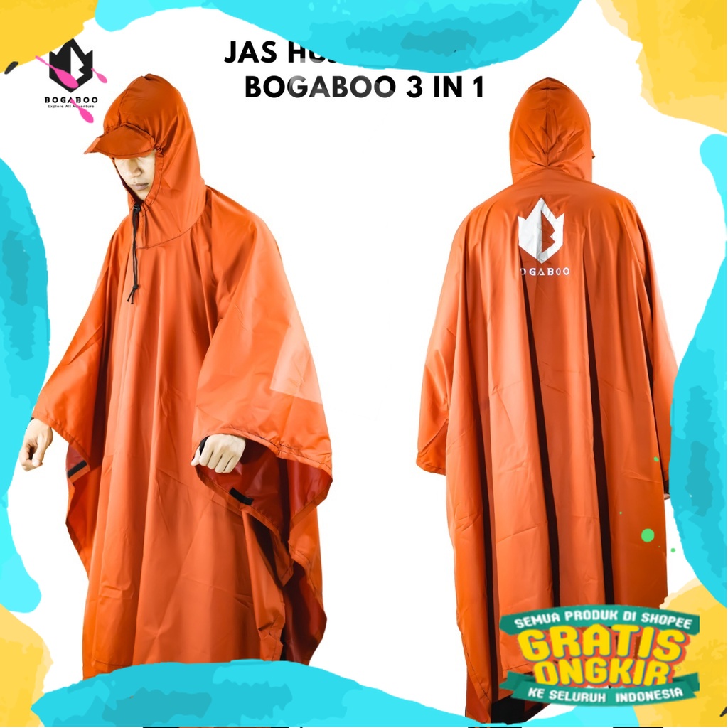 [COD] Jas Hujan Ponco Bogaboo Waterproff - Raincoat - Mantel Hujan Motor Outdoor Camping/ Bagus Oke 