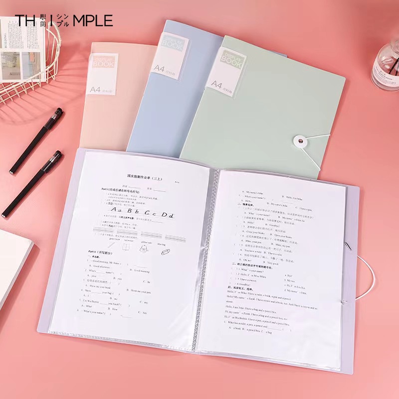 

Display Book / Document Keeper A4 / Clear Holder / Display Book 20/30/40 Lembar Pocket Pastel - Thimple