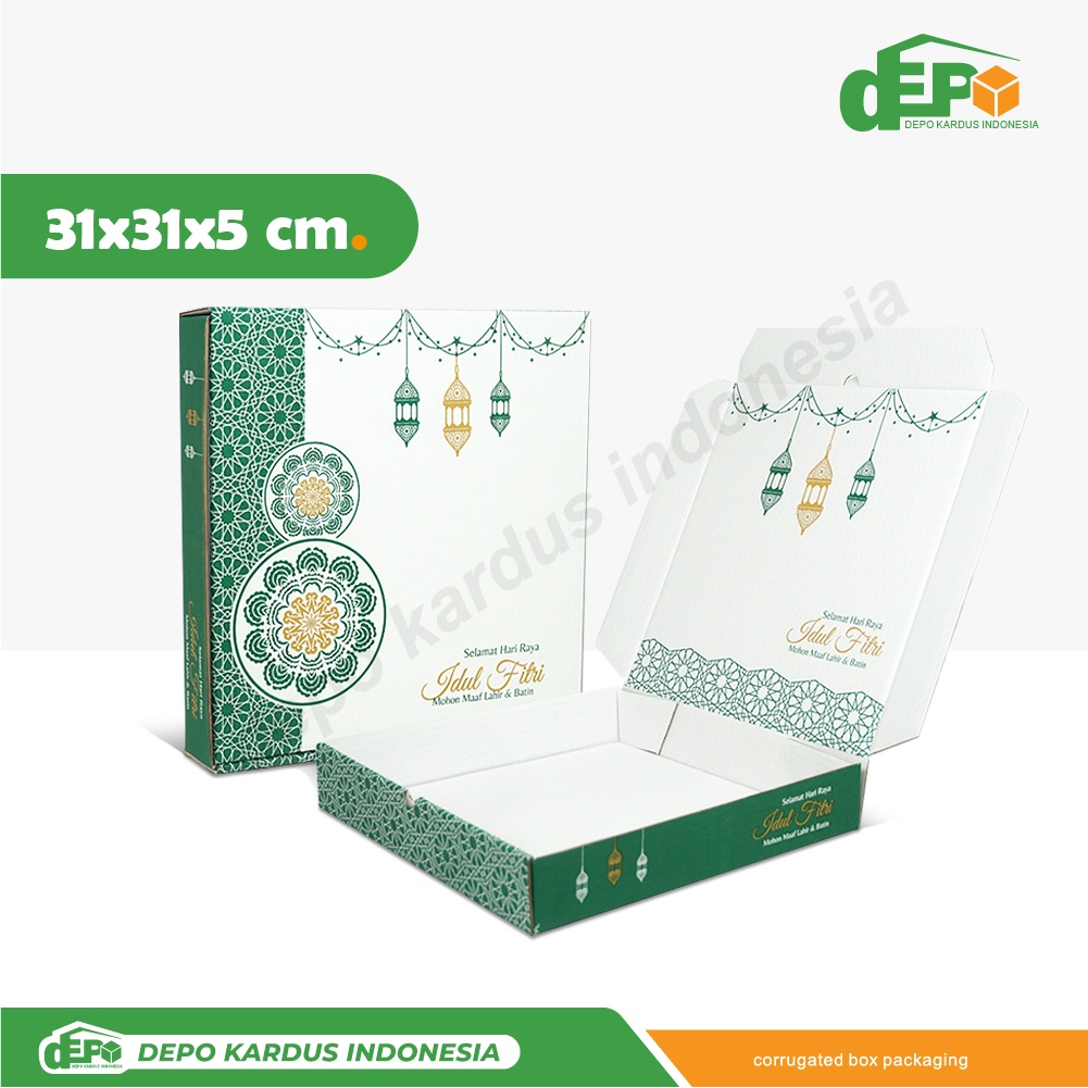 

Box 31x31x5 Kardus/Karton/Kue Kering/idul fitri/eid mubarak/tinggi5/Hampers/hoodie/mukena//tinggi5