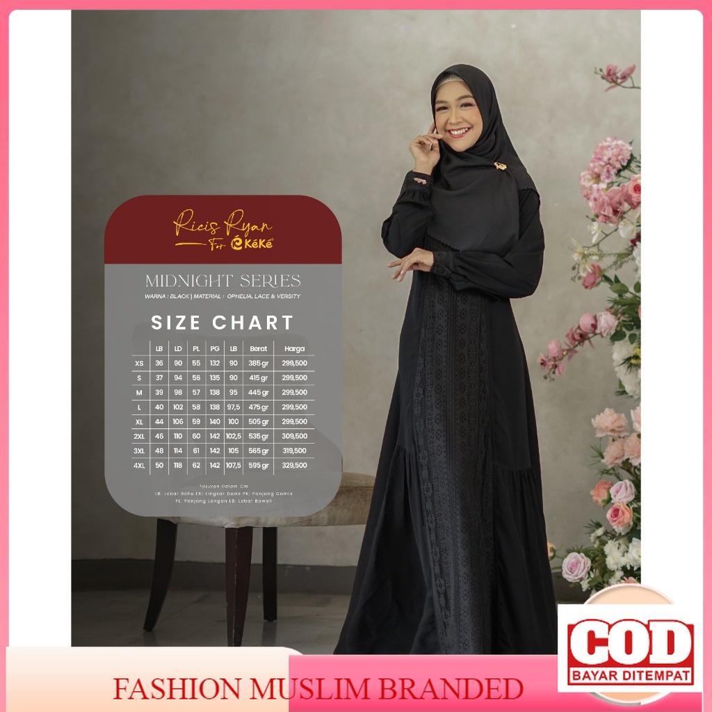 Sarimbit Midnight Black By Keke Terbaru 2024 Seragam Keluarga Family Set  Sarimbitan Hari Raya Lebar