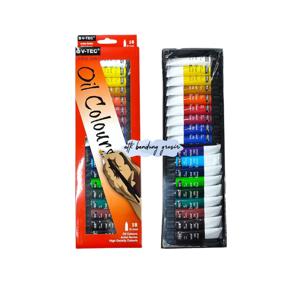 

Cat Minyak V-Tec VT-1388/O Oil Colours 18 Warna x 12 ML – Set SHESB