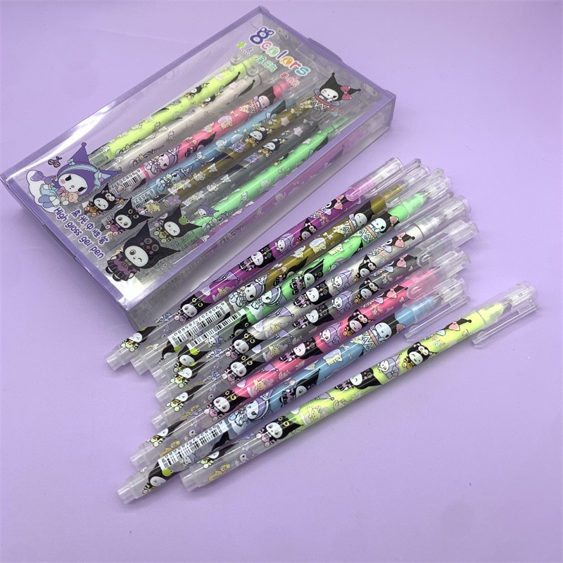 

(Shopping) pulpen 8 warna sanrio kuromi pulpen gel 8 warna high gloss gel pen kuromi