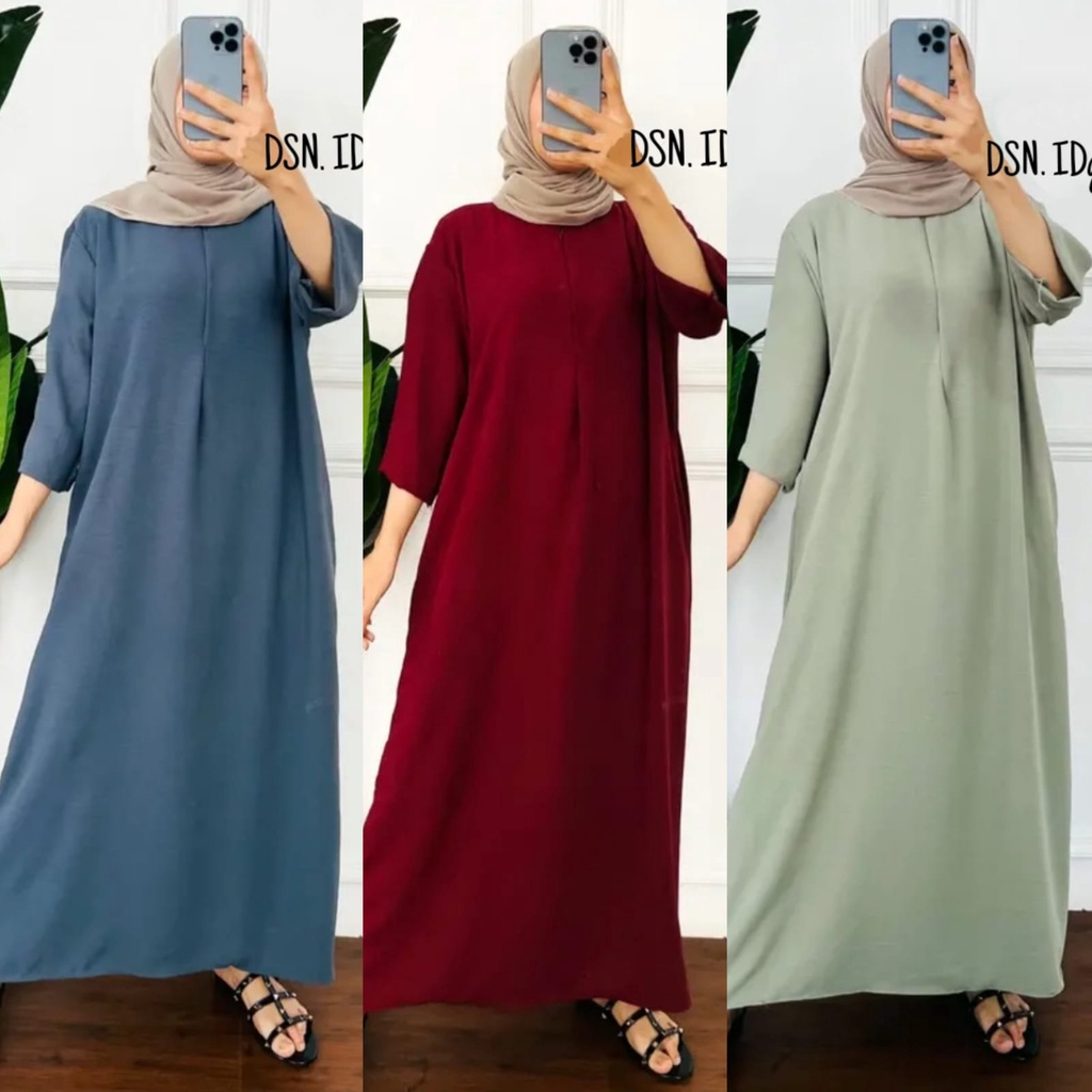 DASTER CRINCLE POLOS WANITA MODEL TANGAN 3/4 bahan adem banyak pilihan warna
