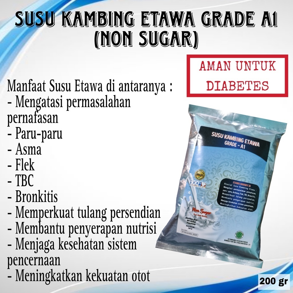 

SUSU KAMBING ETAWA GRADE A NON SUGAR 200GR