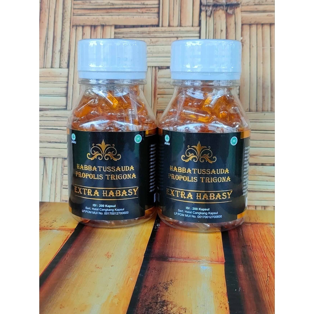 

KESHAB Paket 2 Botol Extra Habasy Habatussauda Propolis Trigona 200 kapsul Ar-Rayhan
