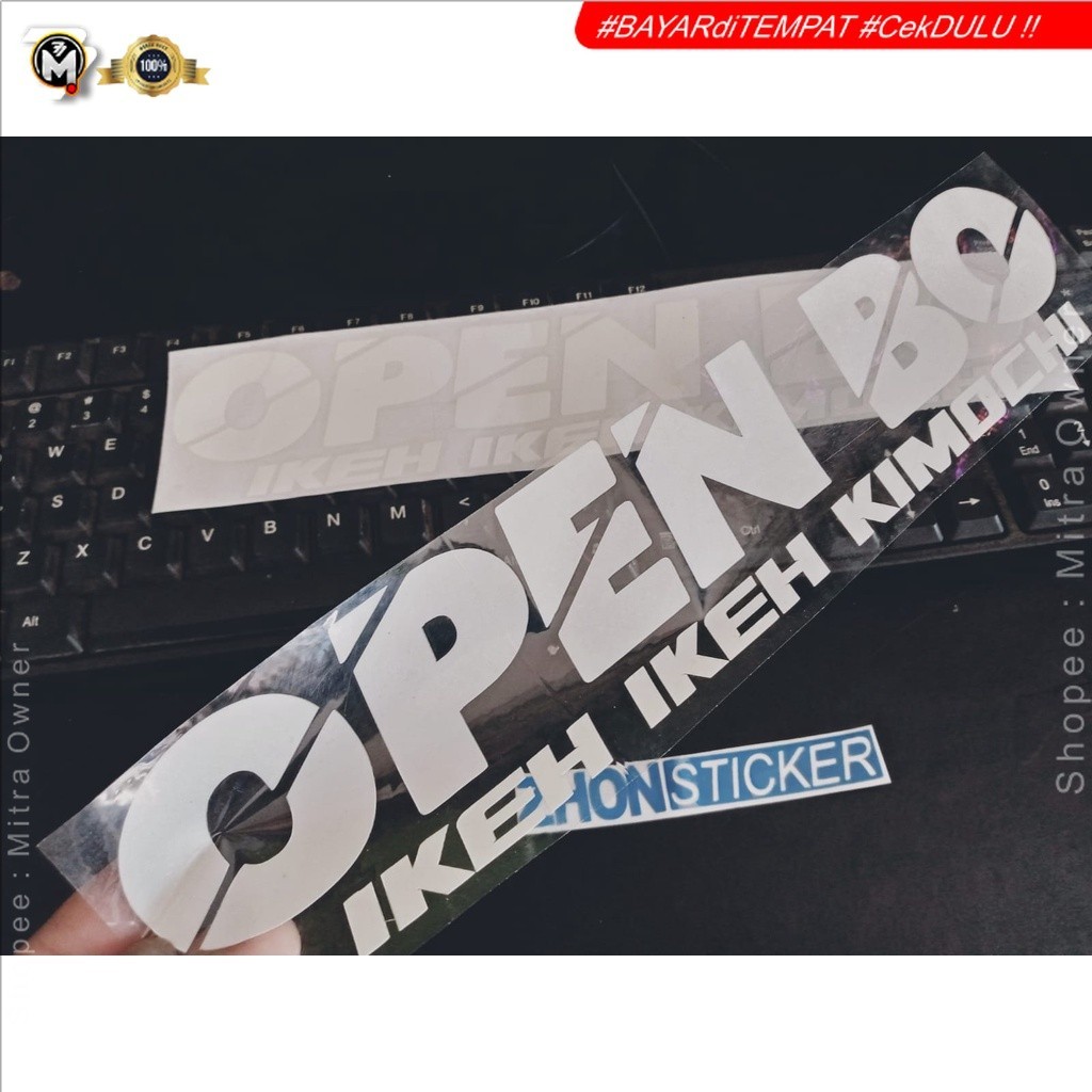 stiker open bo bimbingan orang tua cutting open bo stiker cutting open bo beat  motor ukuran 28x6cm
