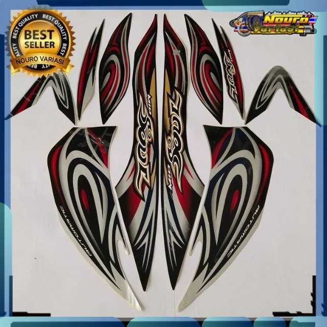 Stiker striping yamaha mio soul 2008 2009 silver hitam bagus