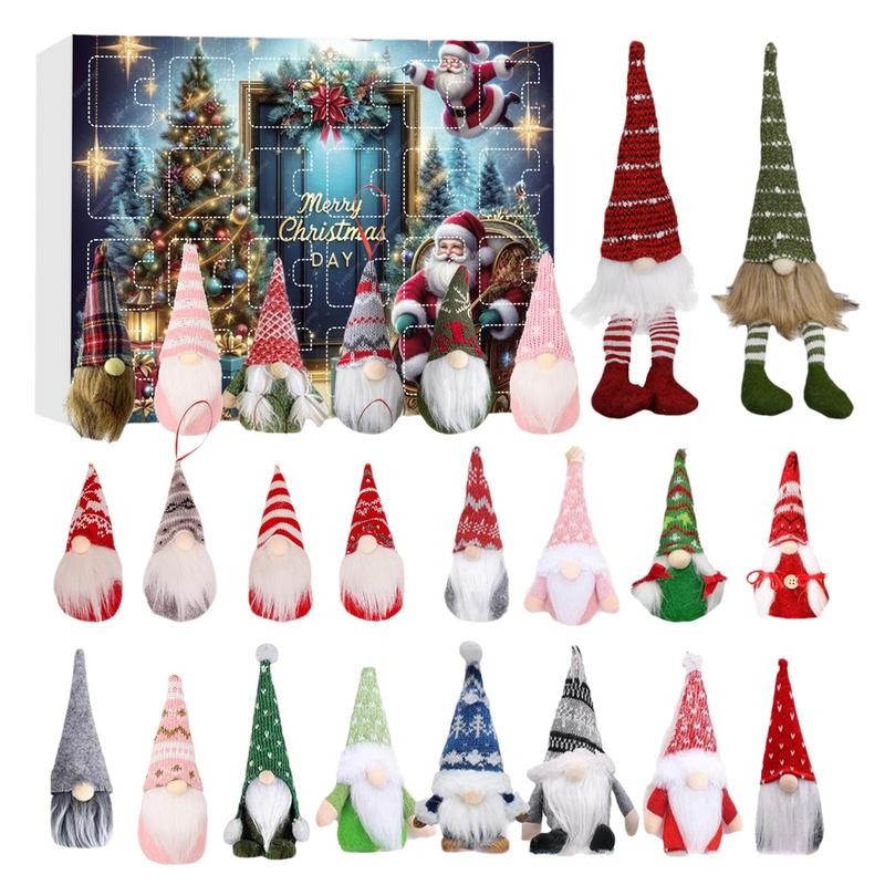 

24 Days Christmas Gnome Holidays Advent Calendar with Gnomes Dolls Plush Toy Xmas Countdown Calendar 2024 Christmas Decorations