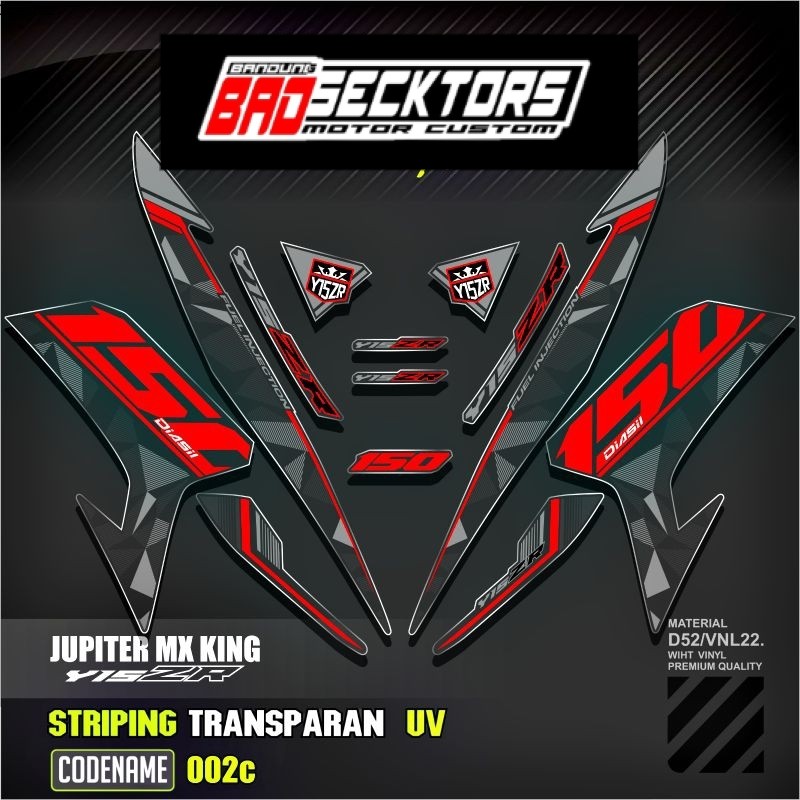 Decal Sticker Striping Variasi Transparan Uv Mx King 150 Yamaha Jupiter Mx King 150 Y15ZR Y16ZR SNIP