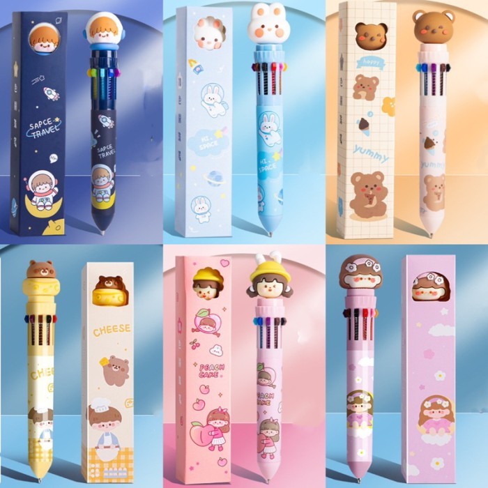 

Pulpen 10 warna murah ballpoint 10 colors pulpen viral pulpen korea - space