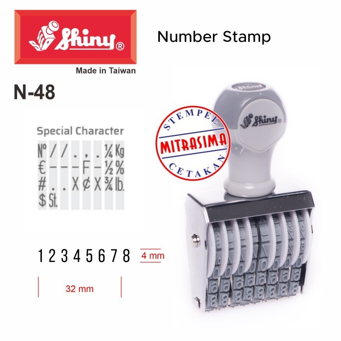 

Stempel Shiny N-48 N48 stempel nomor manual 8 digit 4mm N 48